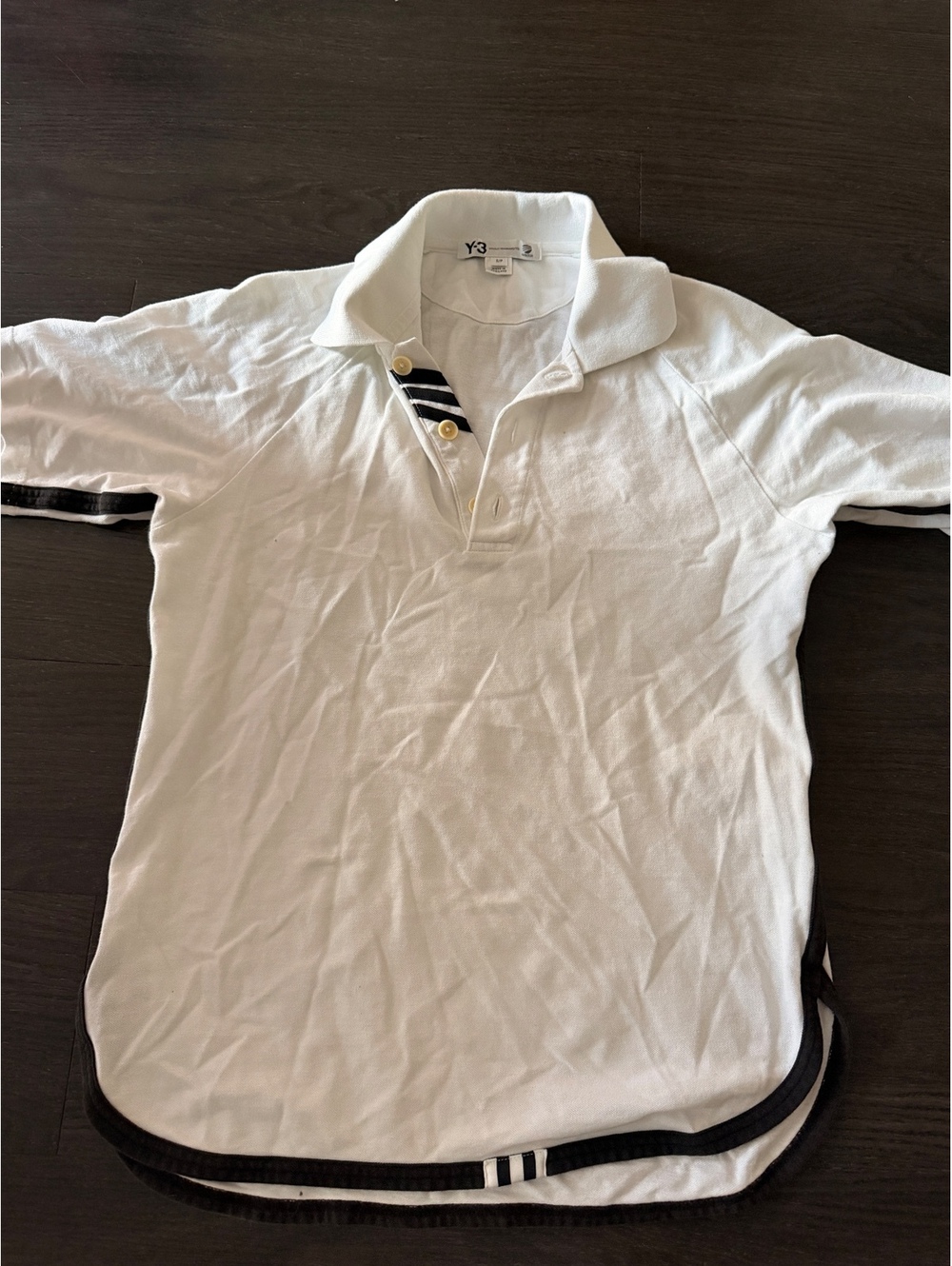 Y-3 Yohji Yamamoto Adidas Contrast Trim Polo Shirt S